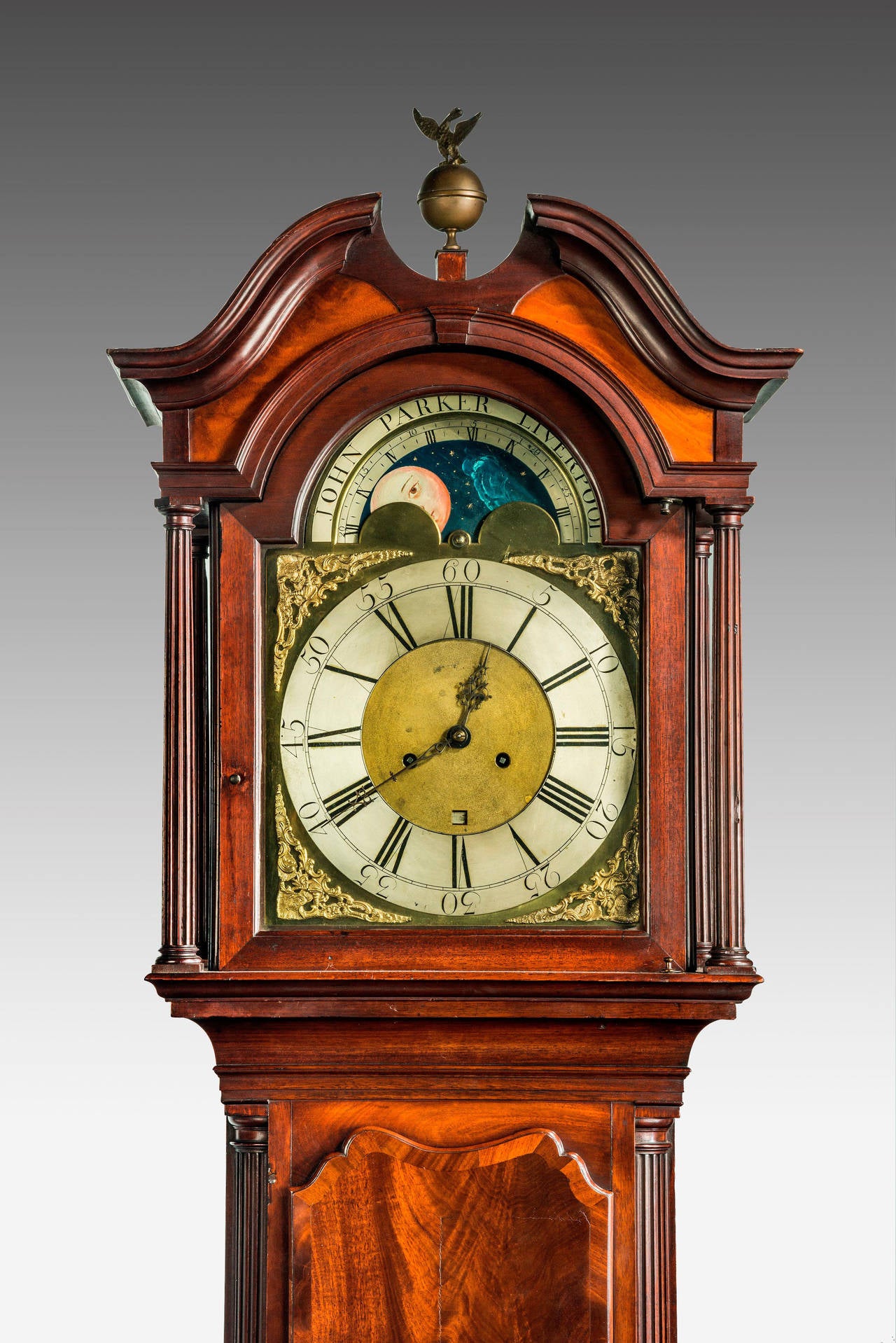 British 18th Century Mahogany Longcase Clock by John Parker of Liverpool