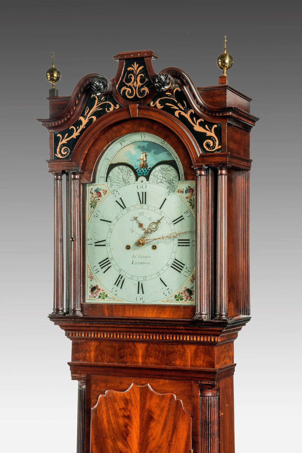 British 18th Century Longcase Clock by James Cawfon of Liverpool