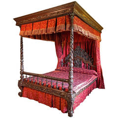 Antique 19th Century Anglo-Indian Four-Poster Bed