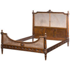 Antique Late 19th Century Bergere Bed