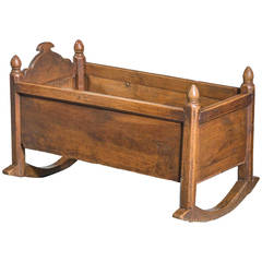 19th Century Continental Chestnut Cradle