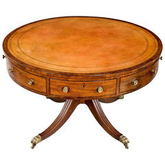 Regency Period Mahogany Drum Table