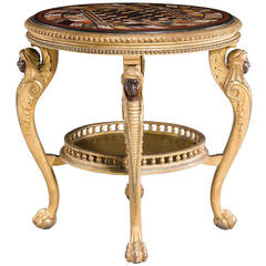 Antique Regency Period Parcel Gilt And Specimen Marble Centre Table