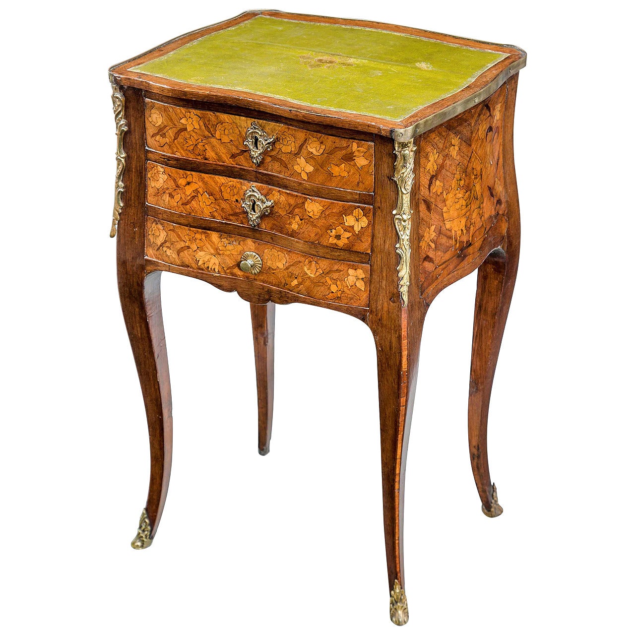 Late 19th-Century Kingwood Three-Drawer Night Table