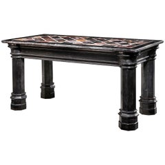 William IV Period Slate and Specimen Marble Centre Table.