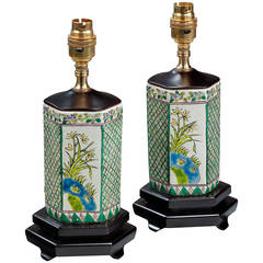 Pair of 20th century Canton Design Hexagonal Lamps