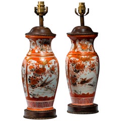 Pair of early 20th century Japanese Porcelain Vase Lamps