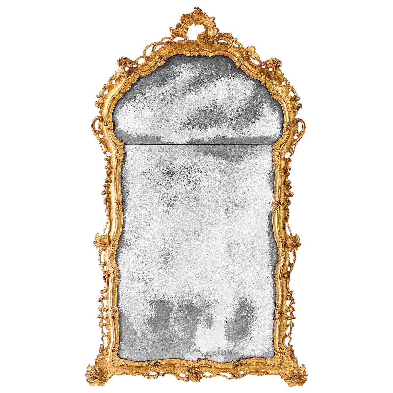 18th Century Carved Giltwood Mirror For Sale