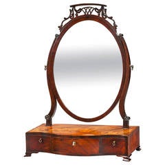 George III Period Mahogany Dressing Mirror
