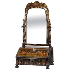 Queen Anne Period Lacquered Dressing Mirror