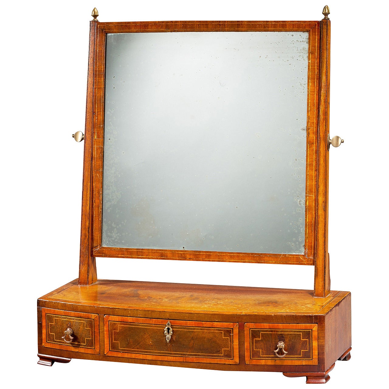 George III Period Bow Fronted Dressing Mirror