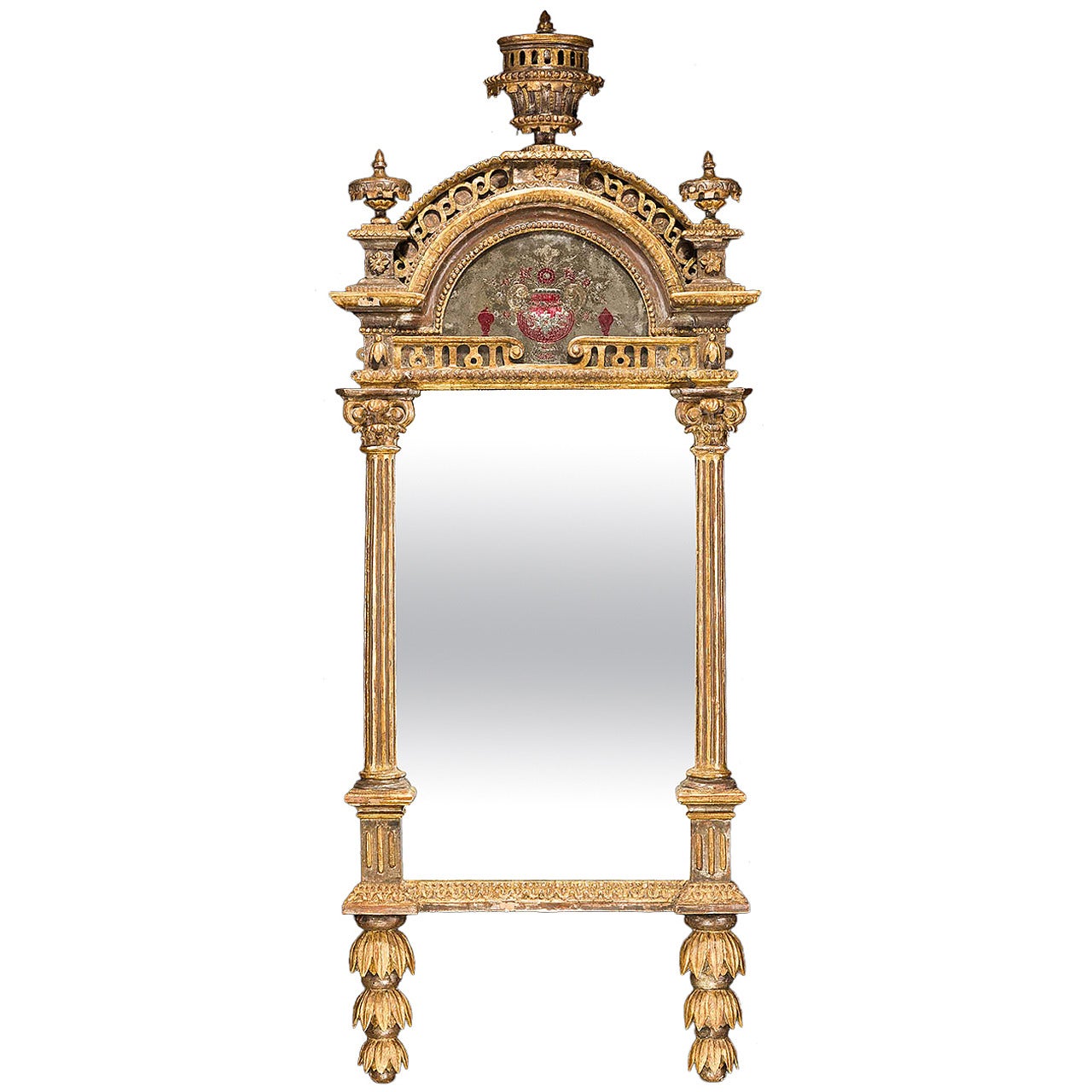 18th Century Italian Parcel-Gilt Pier Mirror