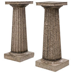 Pair of Regency Period Granite Column Pedestals 12