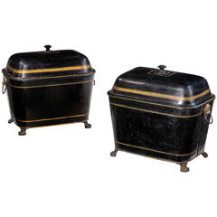 Antique Pair of Early 19th Century Log Bins