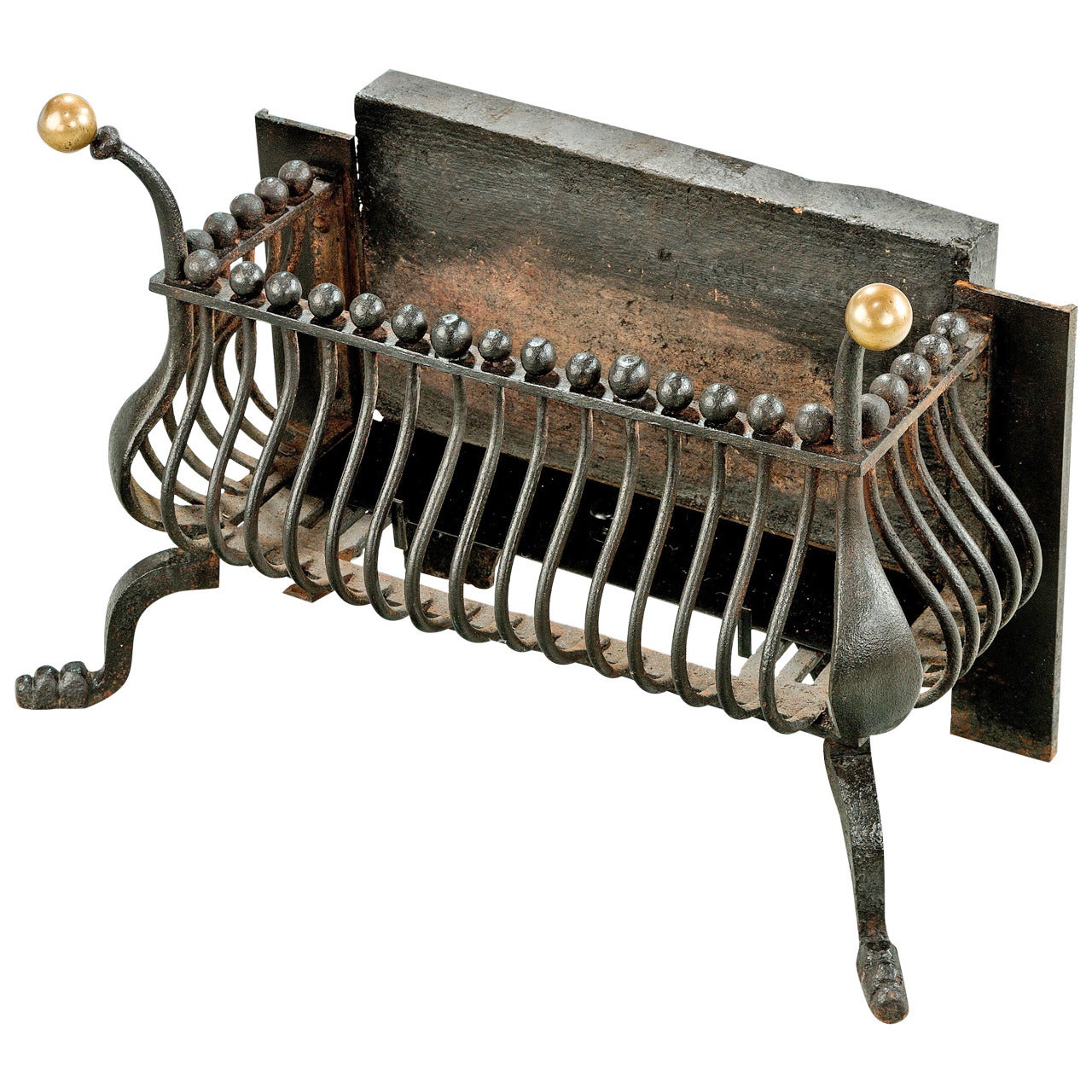 Late Regency Period Steel and Brass Grate