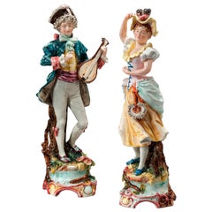 Pair of Continental Pottery Figures