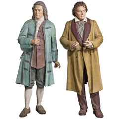 19th Century Polychrome Figures of Moazart and Beethoven