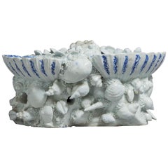 18th Century Blue and White Shell Dish
