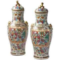 Pair of 19th Century Cantonese Vases
