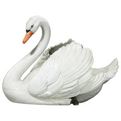 Large Pottery Swan
