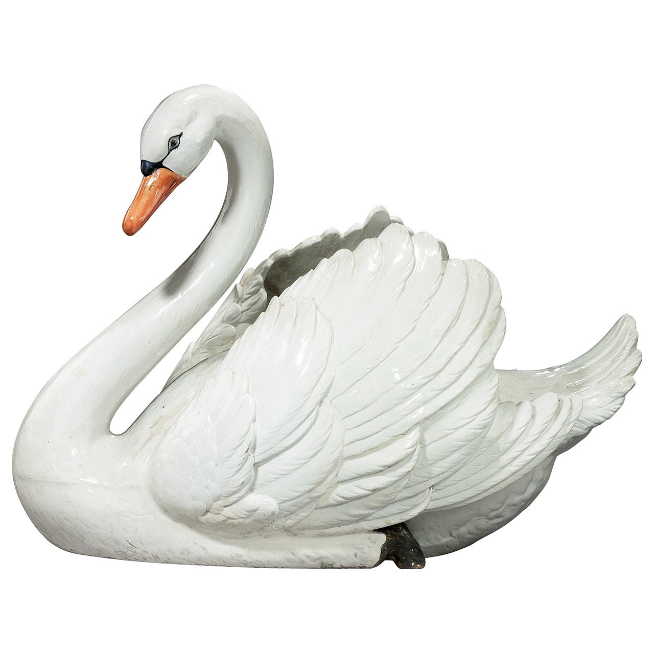 Large Pottery Swan