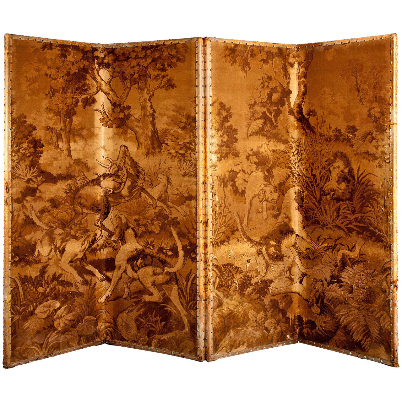 A Late 19th Century Tapestry Four Fold Screen at 1stdibs