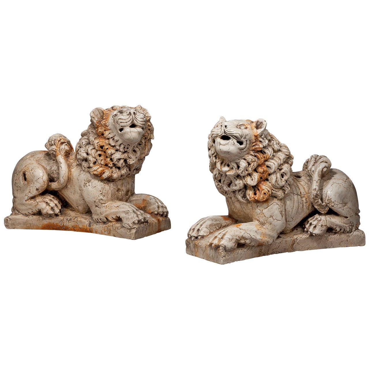 Pair of mid 20th century Italian Lions For Sale at 1stDibs