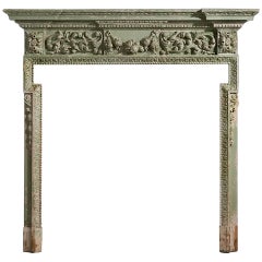 Mid-19th Century Pine and Gesso Fire Surround