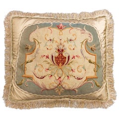 Cushion: 18th Century, Wool with an Armorial Central Cartouche 