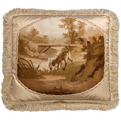 Late 18th/ Early 19th Century Tapestry Cushion. A Hunting Scene