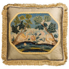 Cushion: 18th Century, Wool. Exotic Birds. 2