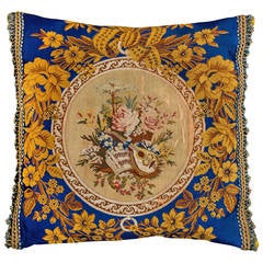Cushion Mid 19th Century Silk on Cotton Warping