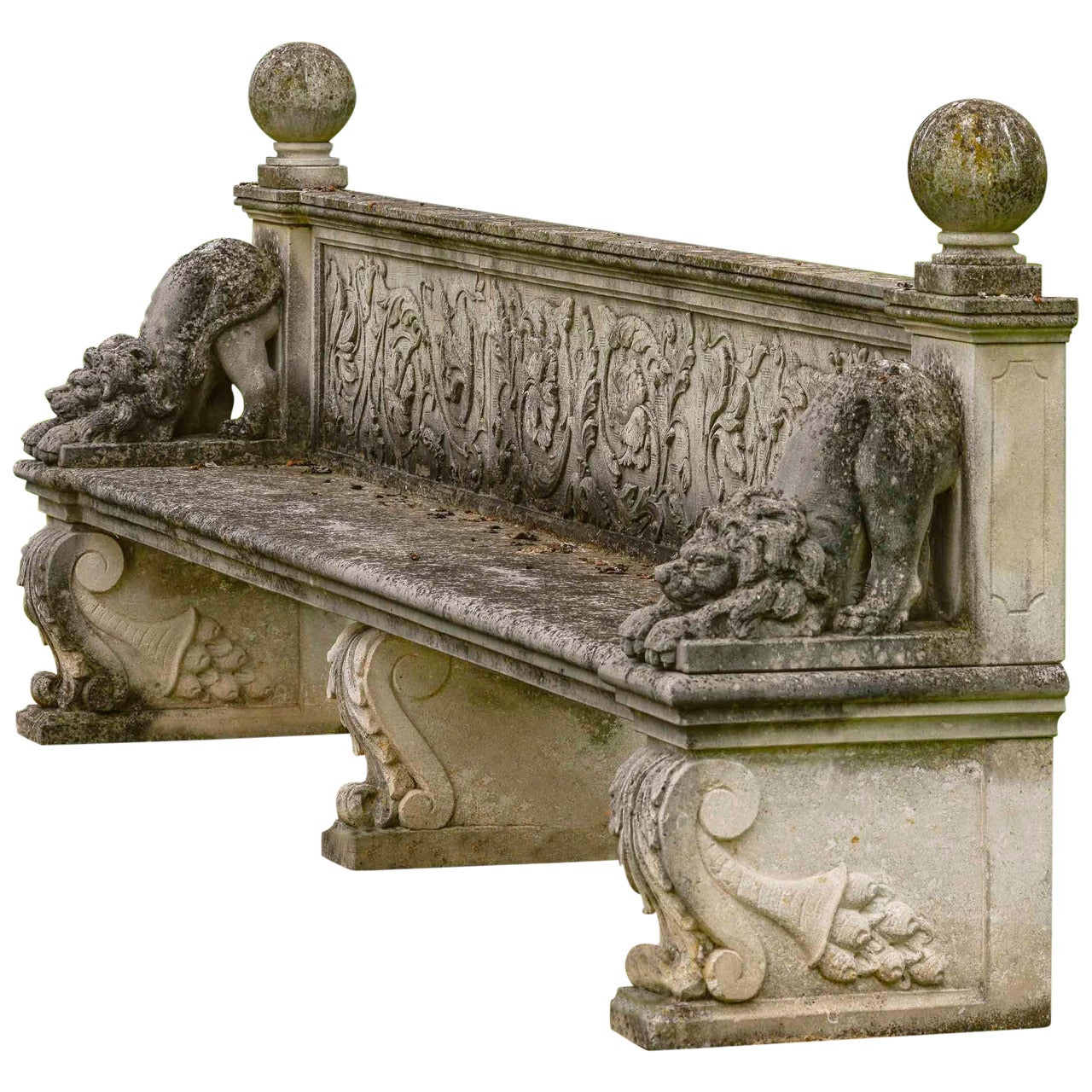 Late 20th Century Carved Stone Bench