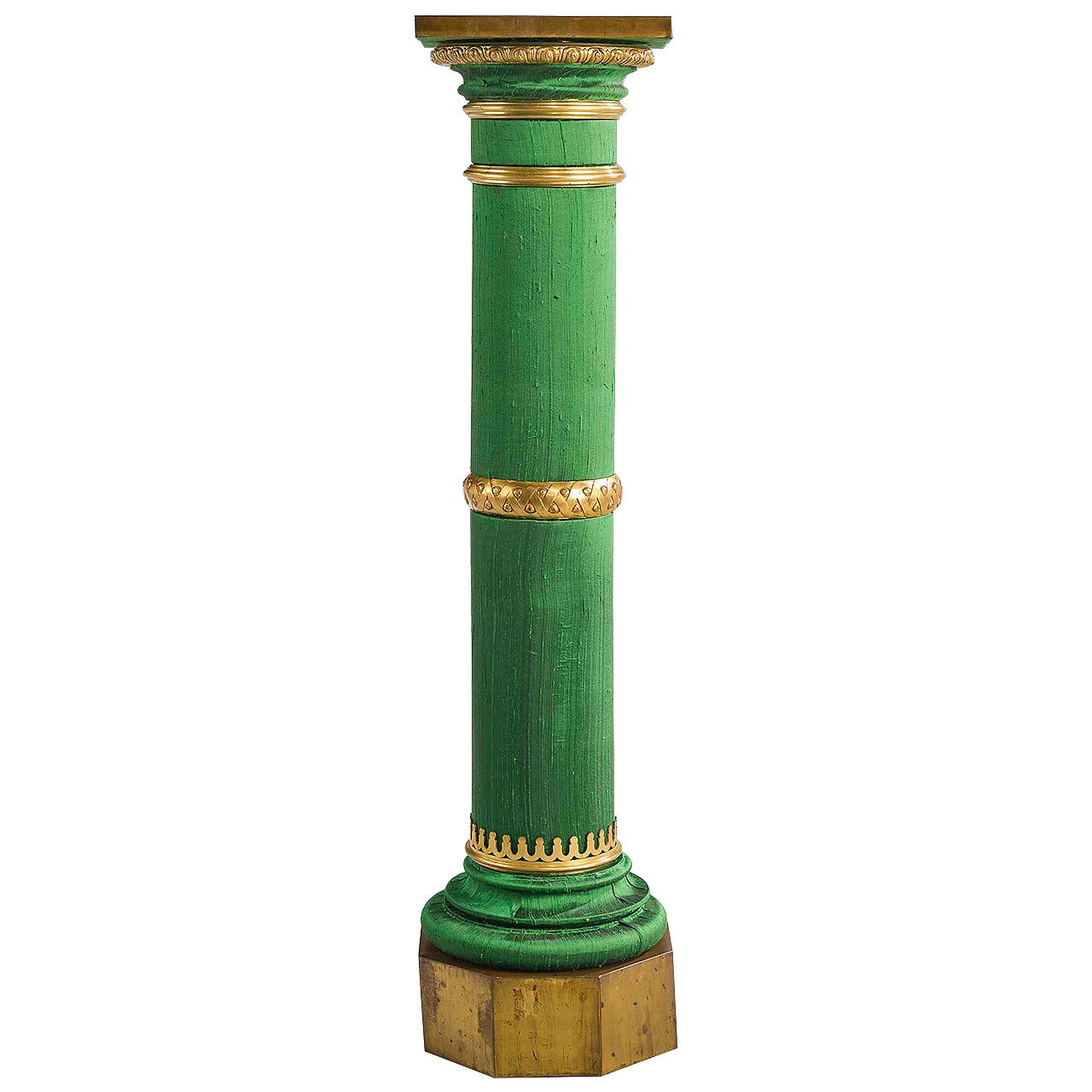 Unusual Gilt Bronze Circular Column