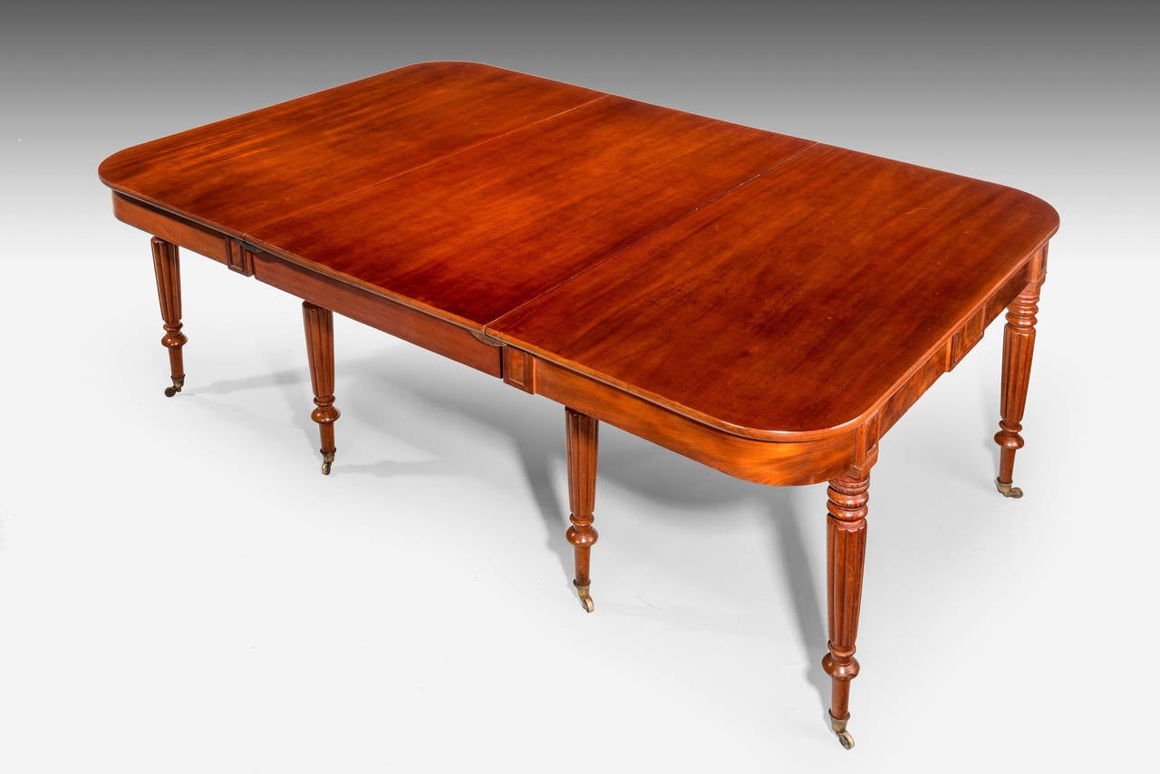 Regency Period Three-Part D-End Dining Table In Excellent Condition In Peterborough, Northamptonshire