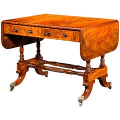 Regency Period Mahogany Sofa Table with Period Ebonised Knobs