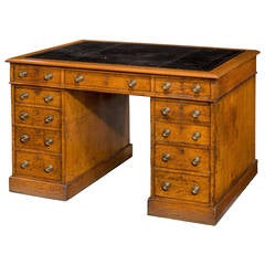 Mid-19th Century Oak Pedestal Desk