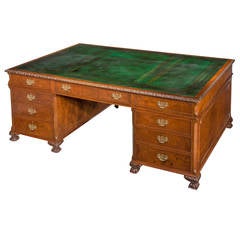 Antique Late 19th Century Mahogany Partners Desk
