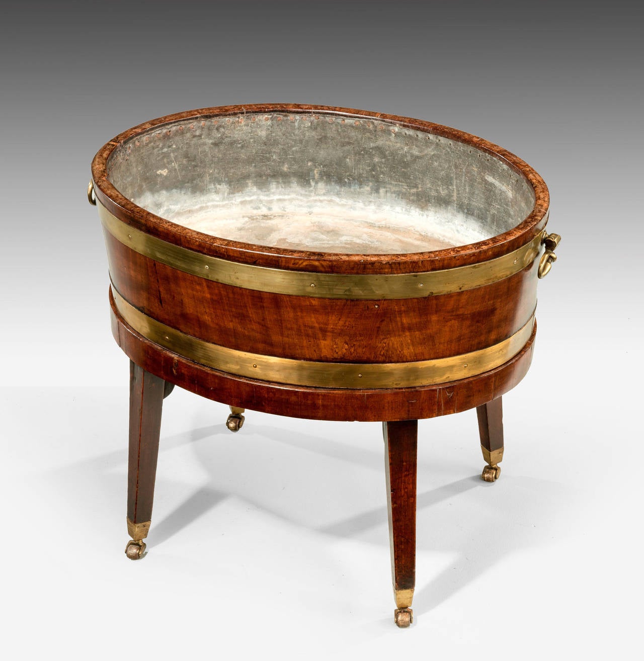 British Late 19th Century Oval Mahogany Wine Cooler