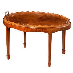 George III Style Oval Mahogany Tray Table 1