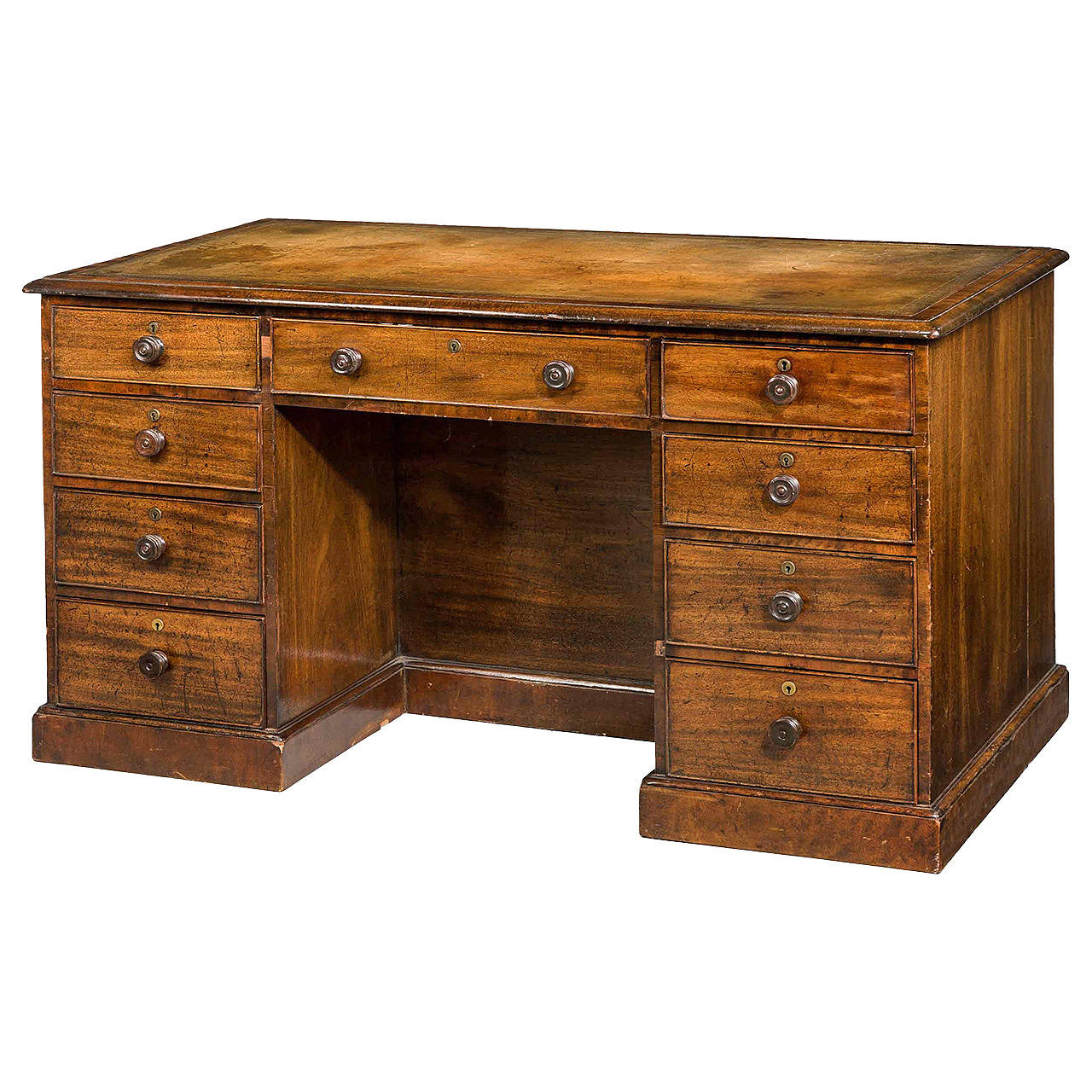 Regency Period Mahogany Pedestal Desk For Sale at 1stdibs