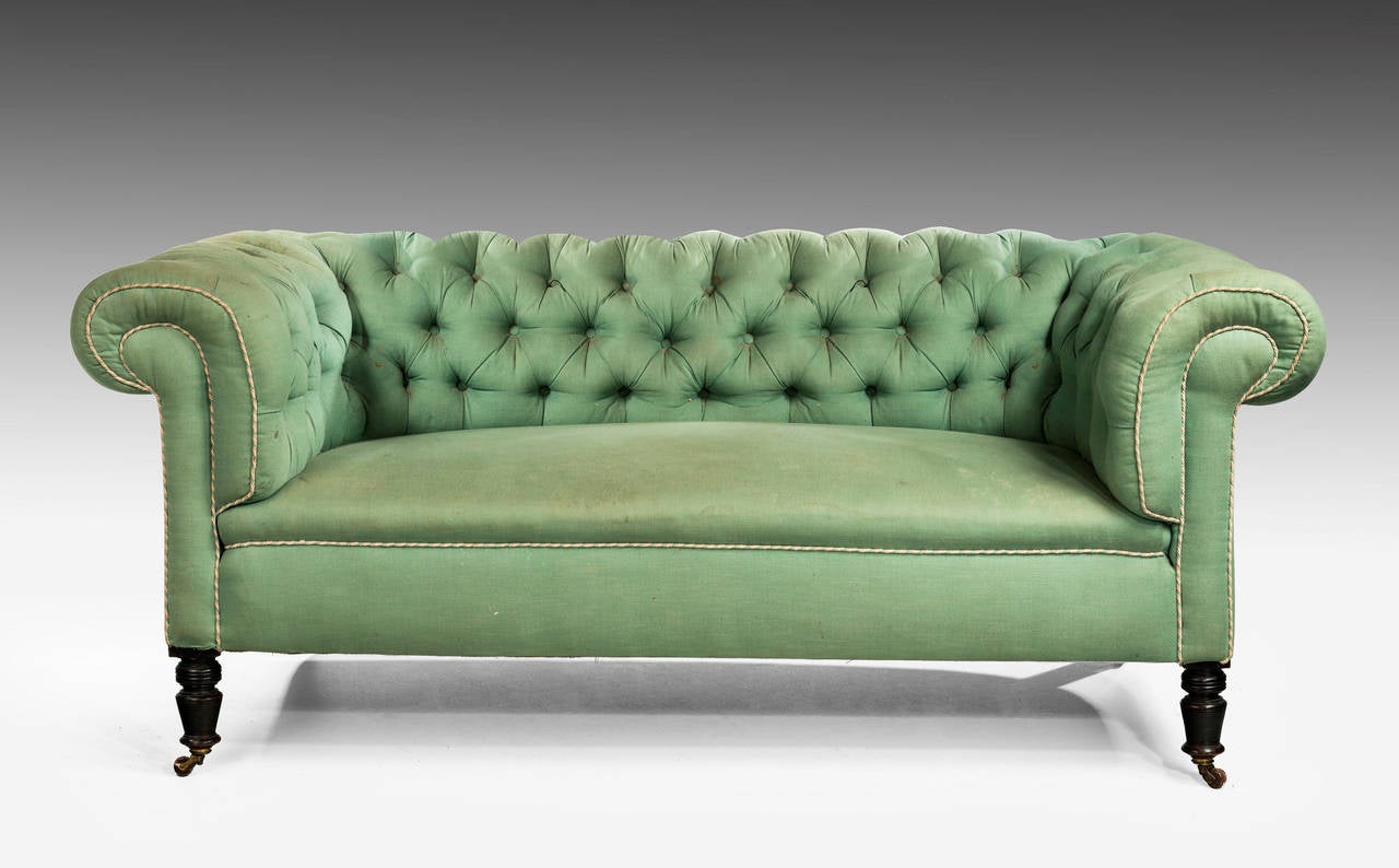 Edwardian Period Chesterfield Sofa For Sale at 1stdibs
