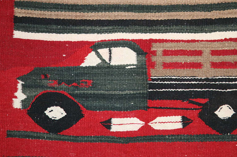 Native American Navajo Truck Pictorial Runner For Sale