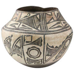 Antique Zuni Polychrome Rainbird Design Jar ca. 1890