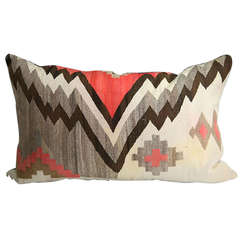 Custom Leather Pillow with Navajo Textile Inlay