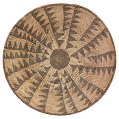 Antique Apache Basket with Stepped Diamond Design