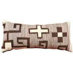 Custom Leather Pillow with Navajo Textile Inlay