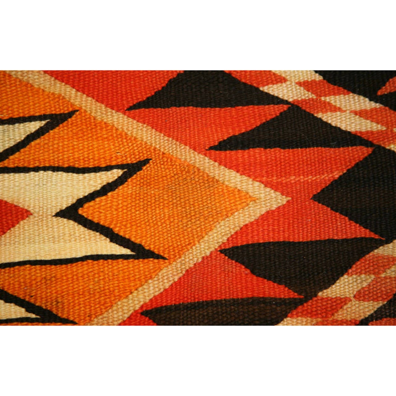 Late 19th Century Navajo Transitional Eye Dazzler Blanket with Central Modified Spider Woman Cross