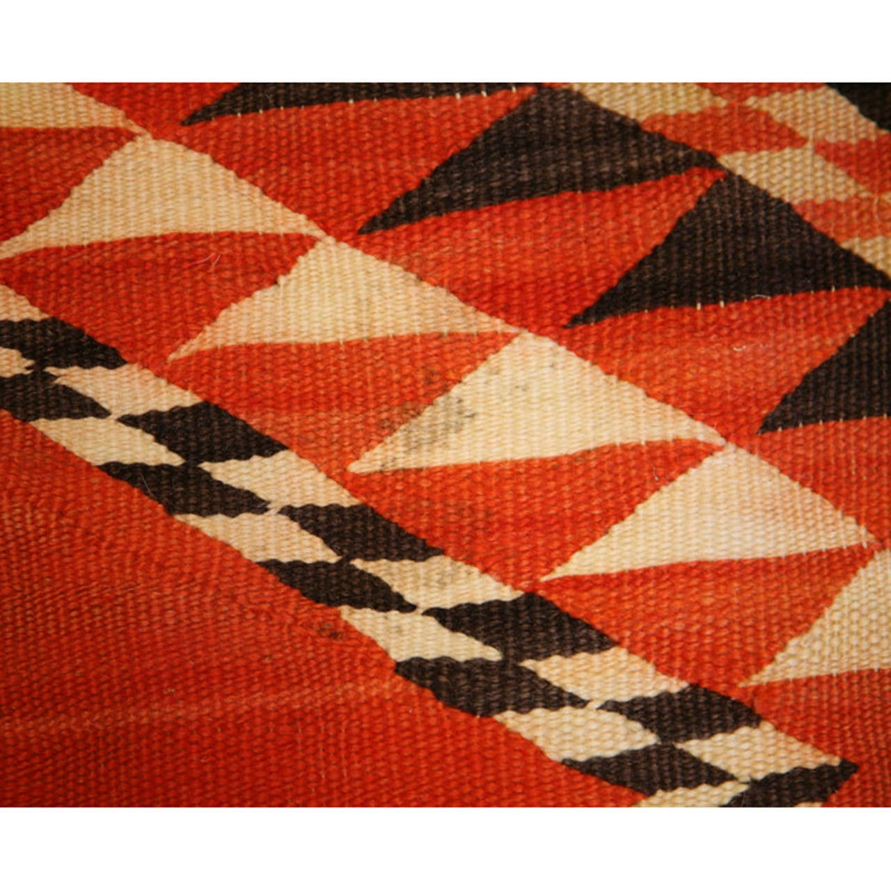 Wool Navajo Transitional Eye Dazzler Blanket with Central Modified Spider Woman Cross