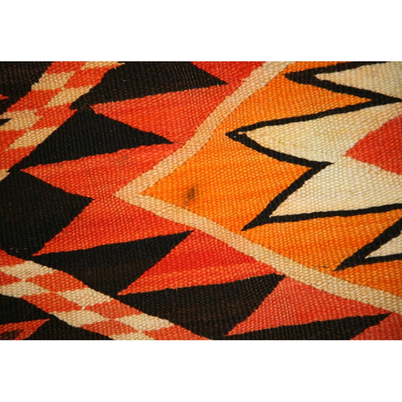 Navajo Transitional Eye Dazzler Blanket with Central Modified Spider Woman Cross 1